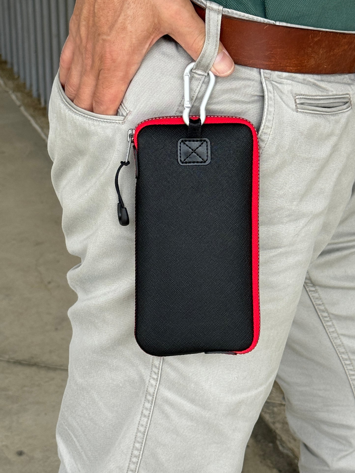 OneJoy lightweight cushioned mobile phone bag, suitable large size zipper mobile phone protective case, simple and fashionable, suitable for men and women